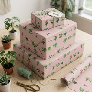 Papel De Regalo Nombre personalizado lindo Amante de las plantas