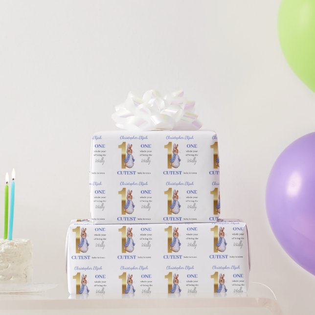 Papel De Regalo Nombre personalizado Peter el primer cumpleaños de (Regalos de fiesta)