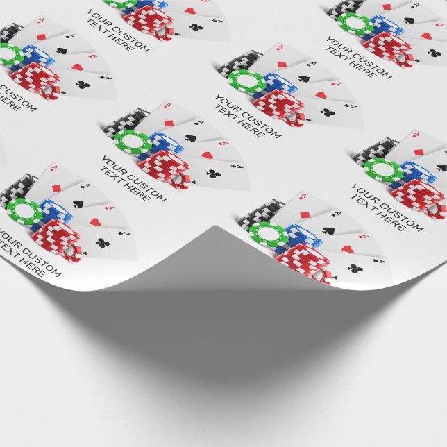 Papel De Regalo Nombre personalizado Poker / Casino (Esquina)