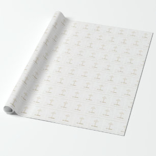Papel De Regalo Nombre personalizado Primera Comunión Cruz de aspe