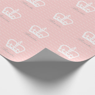 Papel De Regalo Nombre personalizado Princesa Rosa-n-Blanco