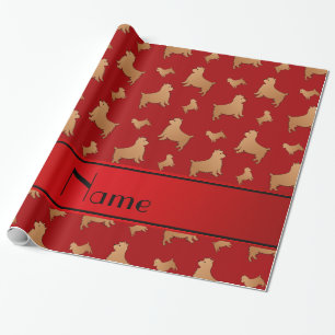 Papel De Regalo Nombre personalizado Red Norwich Terrier Perros