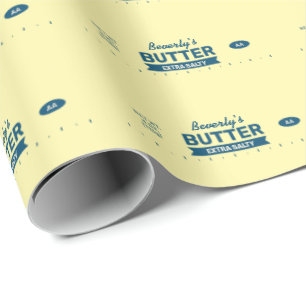 Papel De Regalo Nombre personalizado Retro Barra de Mantequilla Co