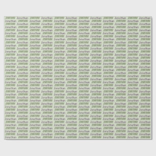 Papel De Regalo Nombre personalizado retro verde