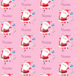 Papel De Regalo Nombre personalizado Santa personalizada Rosa