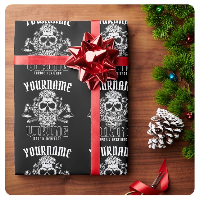 Papel De Regalo NOMBRE Personalizado Viking Nórdico Warrior Herita (Subido por el creador)