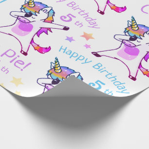 Papel De Regalo Nombre personalizado y fiesta de cumpleaños de Un