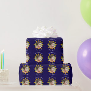Papel De Regalo Nombre personalizado y foto de Sun Happy