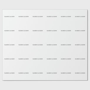 Papel De Regalo Nombre propio decorativo minimalista plano negro b