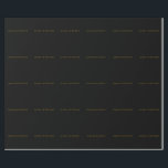 Papel De Regalo Nombre propio Minimalista negro y dorado<br><div class="desc">Puede Cambiar fácilmente las fuentes,  la imagen de fondo y el color,  los caracteres de letra.</div>