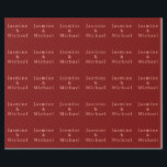 Papel De Regalo Nombre propio Minimalista profundo rojo y melocotó<br><div class="desc">Puede Cambiar fácilmente las fuentes,  la imagen de fondo y el color,  los caracteres de letra.</div>