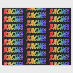 Papel De Regalo Nombre "RAQUEL" del arco iris; Diversión y