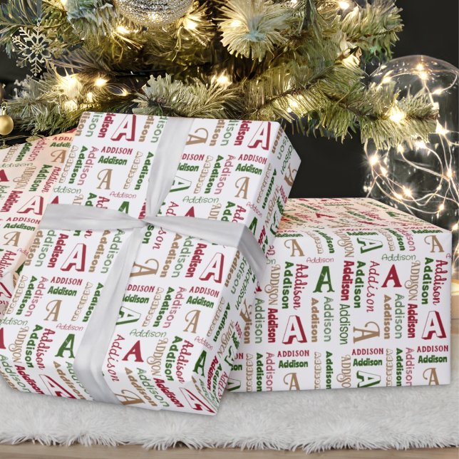 Papel De Regalo Nombre repetitivo y Navidades neutrales de género  (Subido por el creador)