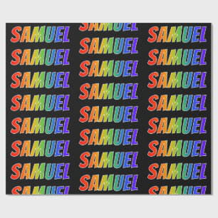 Papel De Regalo Nombre "SAMUEL" del arco iris; Diversión y