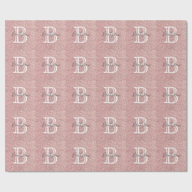 Papel De Regalo Nombre Simple Brillante  (Superficie plana)