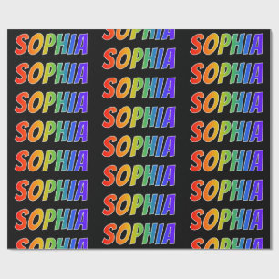 Papel De Regalo Nombre "SOPHIA" del arco iris; Diversión y
