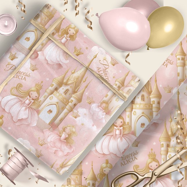 Papel De Regalo Nombre su Princesa y Castillo Pink ID1053 (Subido por el creador)