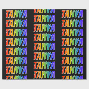 Papel De Regalo Nombre TANYA con Arcoíris; Divertido y Colorido