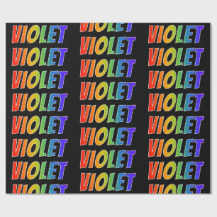 Papel De Regalo Nombre "VIOLET" primero Arcoíris; Divertido y Colo