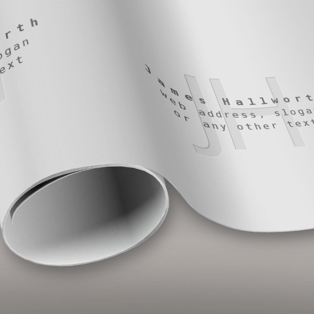 Papel De Regalo Nombre y eslogan editables modernos | Gradiente gr (Subido por el creador)