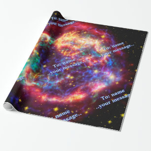 Papel De Regalo Nombre y mensaje, imagen de la supernova del