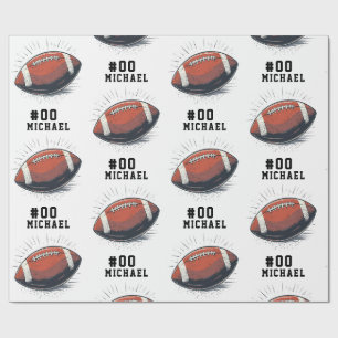 Papel De Regalo Nombre y número personales de fútbol americano