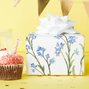Papel De Regalo Nomeolvides Flor de jardín acuarela personalizada