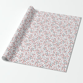 Papel De Regalo Nórdico Folk Art Berry estafa a Navidades Rojos Az