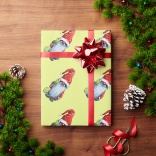 Papel De Regalo Nórdico Nisse Gnomo Gonk Sosteniendo Un Vaso De L