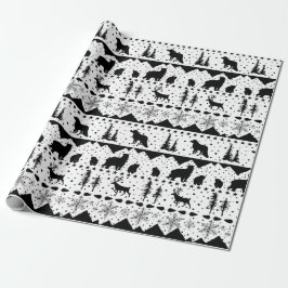 Papel De Regalo Nórdico Sweater Black Winter Animals White