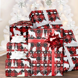 Papel De Regalo Nórdico Sweater White Red Plaid Winter Animales