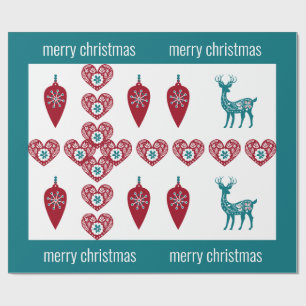 Papel De Regalo Nórdicos cruzados Renos Escandinavos Feliz Navida