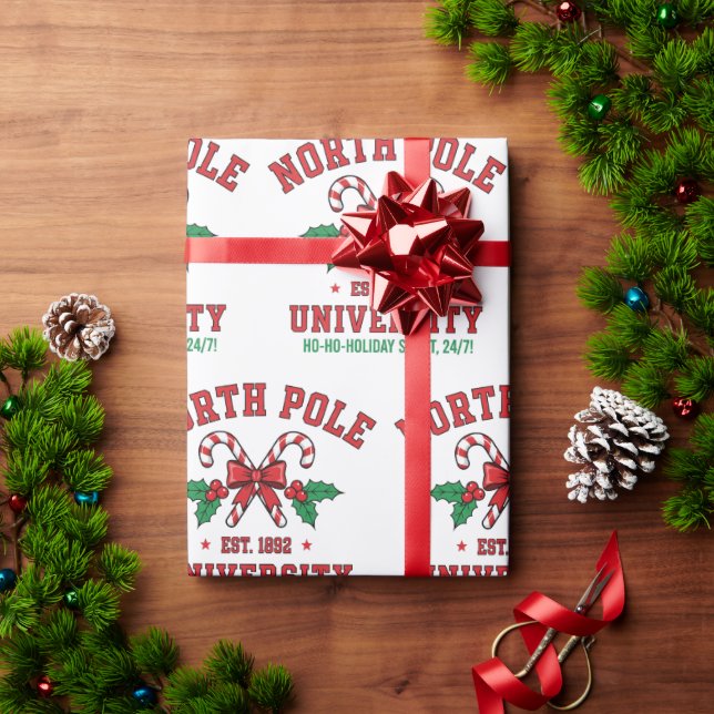 Papel De Regalo North Pole University Holiday Christmas (Regalo de vacaciones)