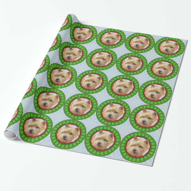 Papel De Regalo Norwich Terrier Howliday feliz (Desenrollado)