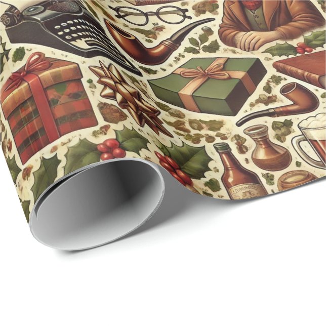 Papel De Regalo Nostalgic Christmas Wrapping Paper for Grandfather (Esquina del rollo)
