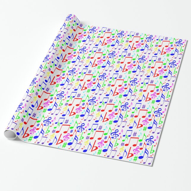 Papel De Regalo nota arcoíris (Desenrollado)