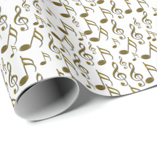 Papel De Regalo Nota musical Gold Clef Musical