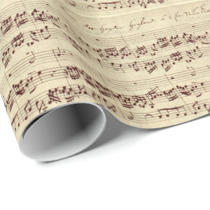Papel De Regalo Notas musicales antiguas - Hoja de música de Bach