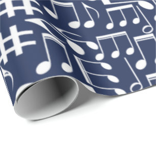 Papel De Regalo Notas musicales blancas bailando Amantes de la mús