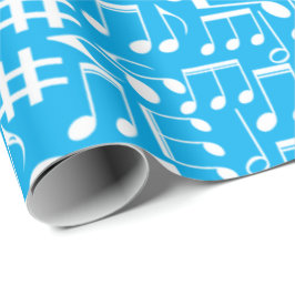 Papel De Regalo Notas musicales blancas bailando Amantes de la mús