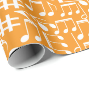 Papel De Regalo Notas musicales blancas bailando Amantes de la mús