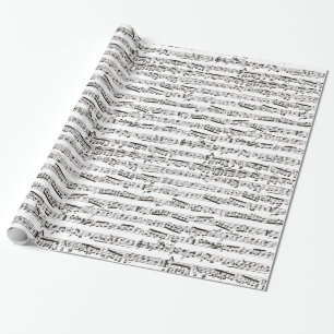 Papel De Regalo Notas musicales blancos y negros
