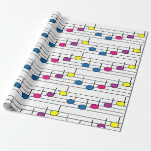 Papel De Regalo Notas musicales caprichosas de colores vibrantes