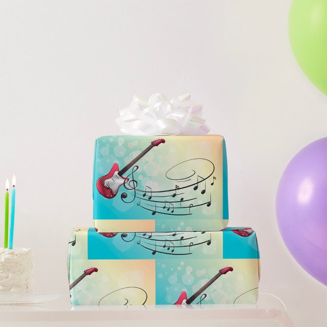 Papel De Regalo Notas musicales de la guitarra eléctrica (Subido por el creador)