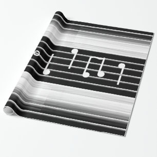 Papel De Regalo Notas musicales de las cerdas