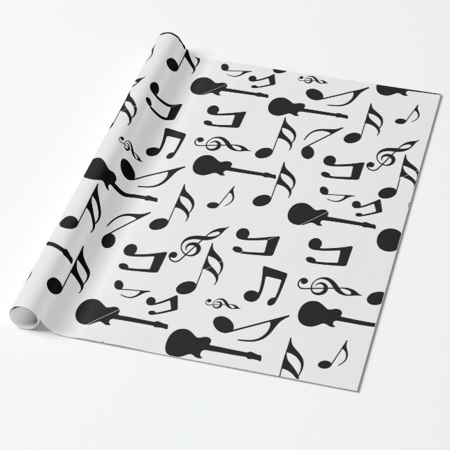 Papel De Regalo Notas musicales - diseño de la partitura (Desenrollado)