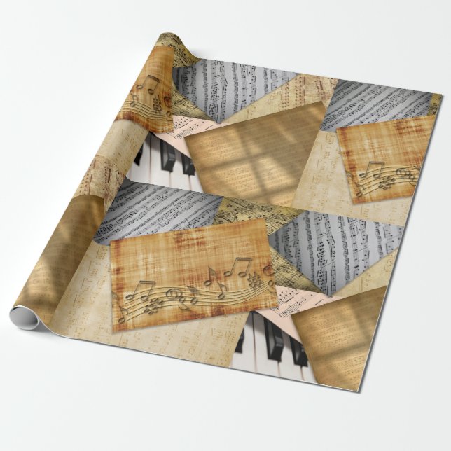Papel De Regalo Notas musicales Hoja de cosecha de cosecha Regalo  (Desenrollado)