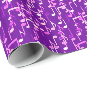 Papel De Regalo Notas musicales impresión - violeta púrpura, multi
