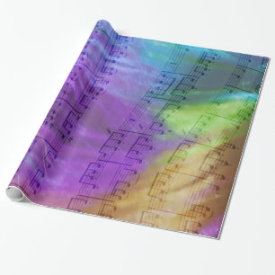 Papel De Regalo Notas musicales psicodélicas