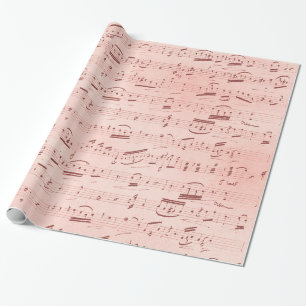 Papel De Regalo Notas musicales rosadas
